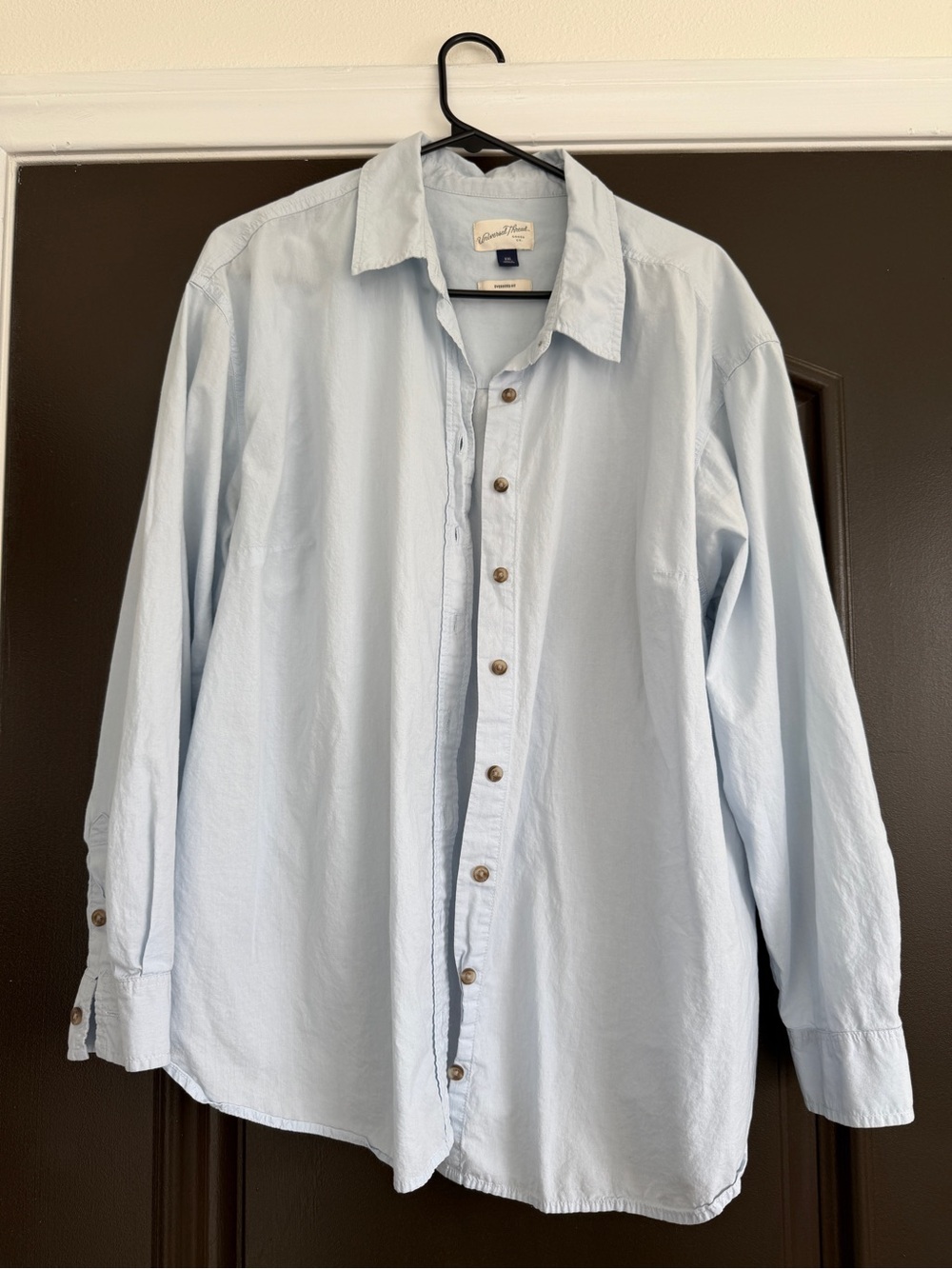 Oversized Light Blue Button-Down Shirt